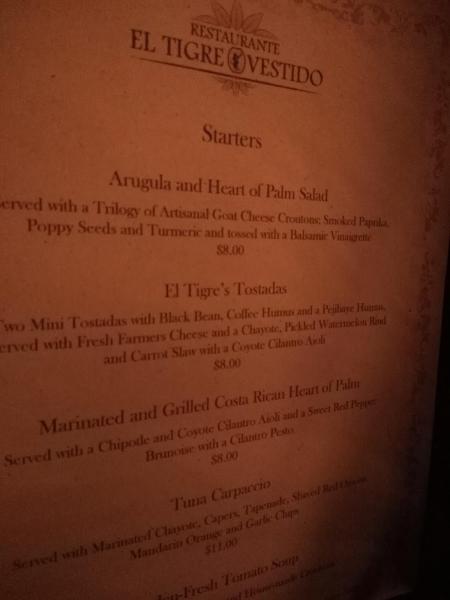 Menu Restaurante El Tigre Vestido-7