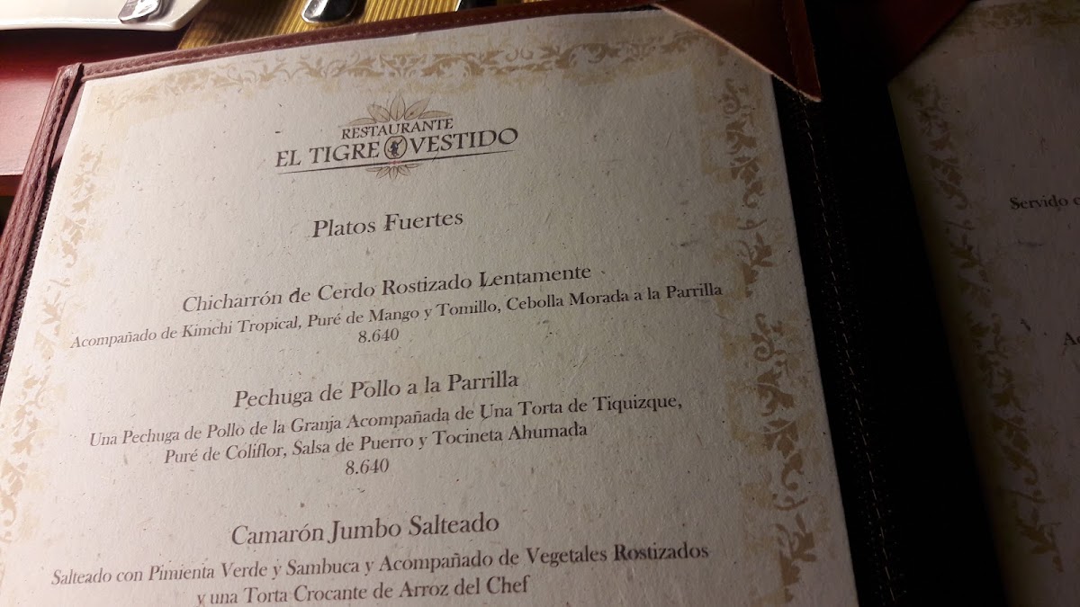 Menu Restaurante El Tigre Vestido-8